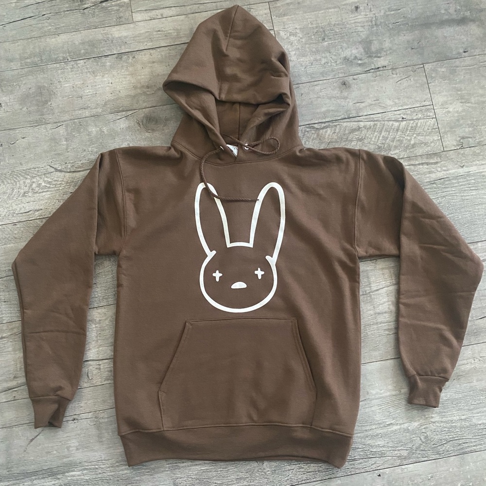 Bad Bunny Logo Brown Pullover Hoodie